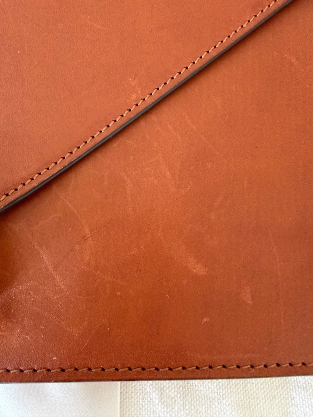 VICTORIA BECKHAM-Sable Brown Leather Envelope Clutch / Shoulder - Picture 5 of 9